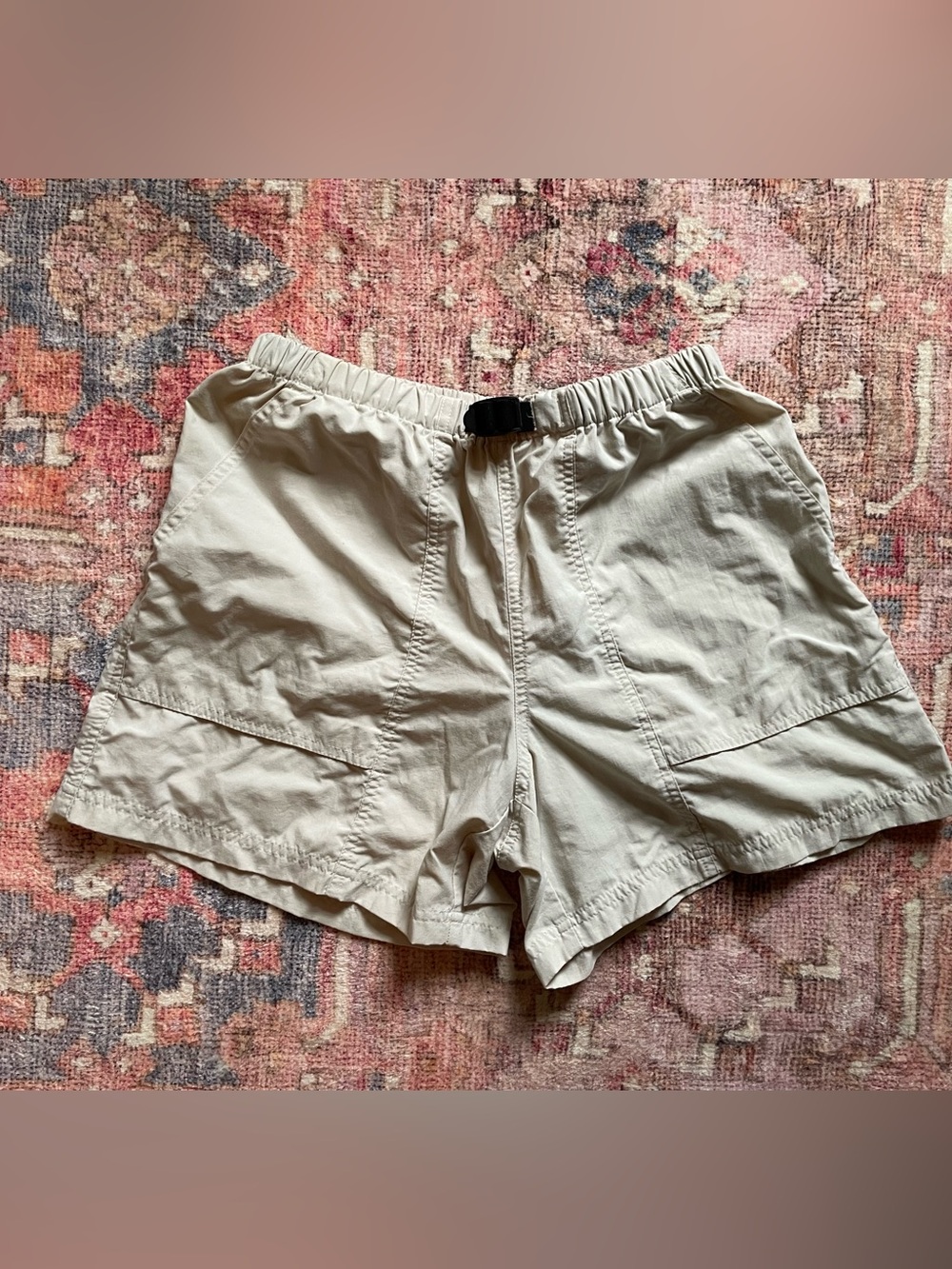 Patagonia Light Beige Elastic-Waist Athletic Shorts